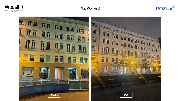 Zdjęcie pokazuje stan przed i po. Zdemontowany baner Plac Wolności
