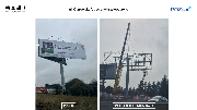 Zdjęcie przedstawiające stan przed i po. Usunięty billboard ul. Ostrowska