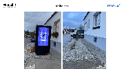 Zdjęcie przedstawiające stan przed i po. Usunięty citylight ul. Chojnicka