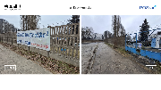 Zdjęcie przedstawiające stan przed i po. Zdemontowany baner ul. Druskiennicka