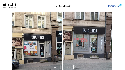 Zdjęcie przedstawiające stan przed i po. Zdemontowany baner ul. Półwiejska